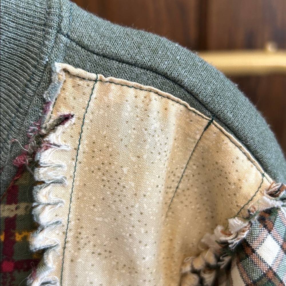 Vintage Handmade Patchwork Quilted Button Cardiga… - image 3